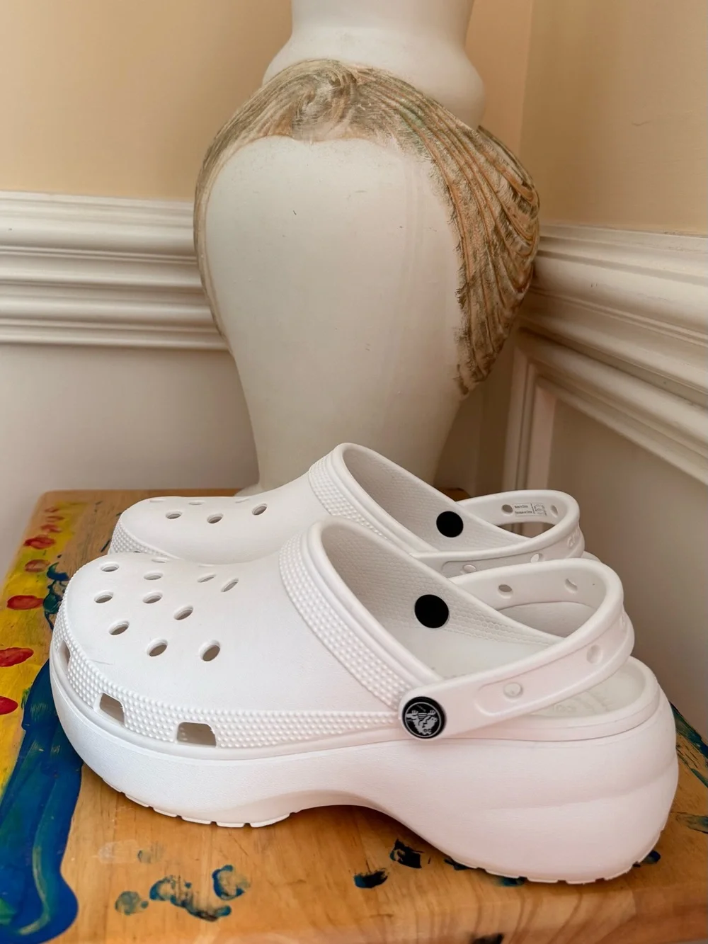 Crocs Classic Platform Clog White Women's Size 10